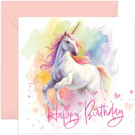 Premium Young Girl Birthday Card - Unicorn Birthday Card - Magical Princess Unicorn Birthday Card for Daughter, Granddaughter, Niece, Sister, Goddaughter - 3rd, 4th, 5th, 6th | Blank Inside