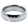 MJ Metals Jewelry Tungsten Carbide 6mm Polished Faceted Honeycomb Pattern