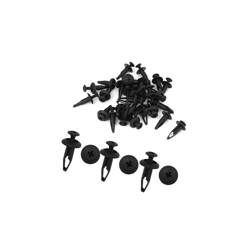 Hihaha 30 Pcs 6.3mm Retainer Clips Plastic Rivets Mud Flaps