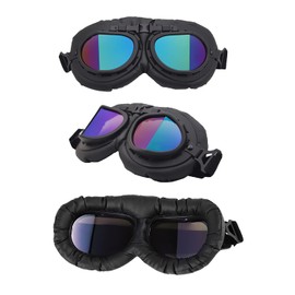 LJDJ Motorcycle Goggles - Vintage Pilot Style Goggles Dirt Bike ATV Motocross Riding Offroad Eyewear Scooter Outdoor Sports Glasses Combat Tactical Goggles for Men Women Youth Adult