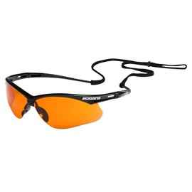 Jackson Safety 50005 Lightweight, Ultra-Strong, SG Safety Glasses with Soft Touch Temples and Flexible Nose Piece, Anti-Scratch Coating, Blue Shield Lens, Black Frame (Pack of 12)