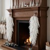 2 Pcs White Christmas Pine Door Swag, 28'' Artificial Cedar
