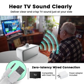 ANSTEN Wired Speakers for TV No Delay, Clear Voice TV Speakers Wired with 5M Long Cord, Personal Speaker with Headphone Jack, Easy Operation, TV Speakers for Hard of Hearing and Seniors