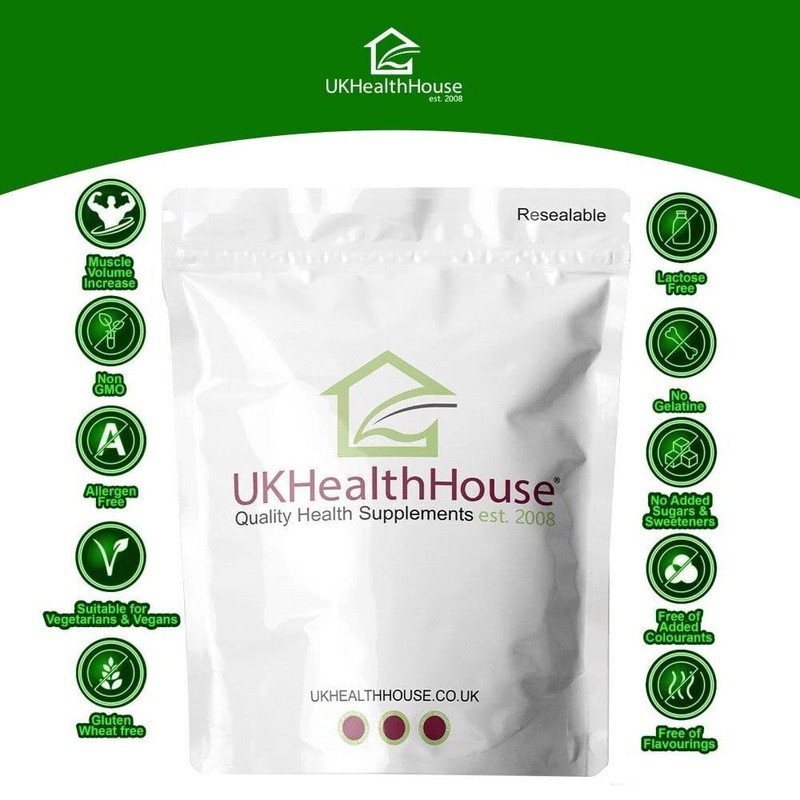 500g UKHealthHouse 100% Pure Creatine Monohydrate Powder - Micronised for