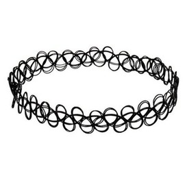 Tattoo Choker Elastic Stretch Necklace Ring Bracelet Retro Henna Vintage Bohemia 80s 90s