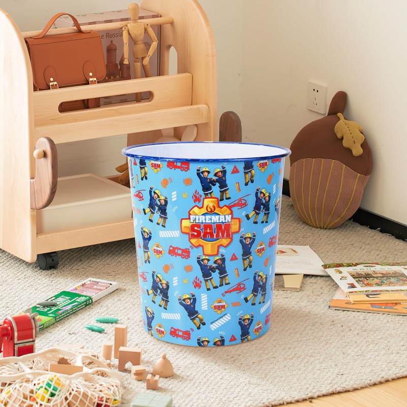 Zawadi Global Fireman Sam Kids Childrens Waste Bucket Paper Bin