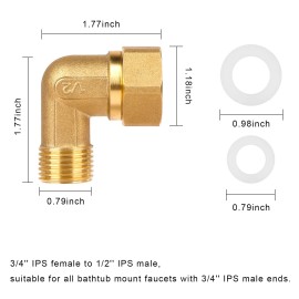 TCEUMIK Old Clawfoot Bath Tub Mount Faucet Elbows Installation Kit Adapter Co...