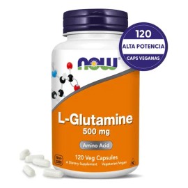 L-Glutamina 500mg  L-Glutamine Amino Acid Supplement, 120 Vegan Caps                                                                                  