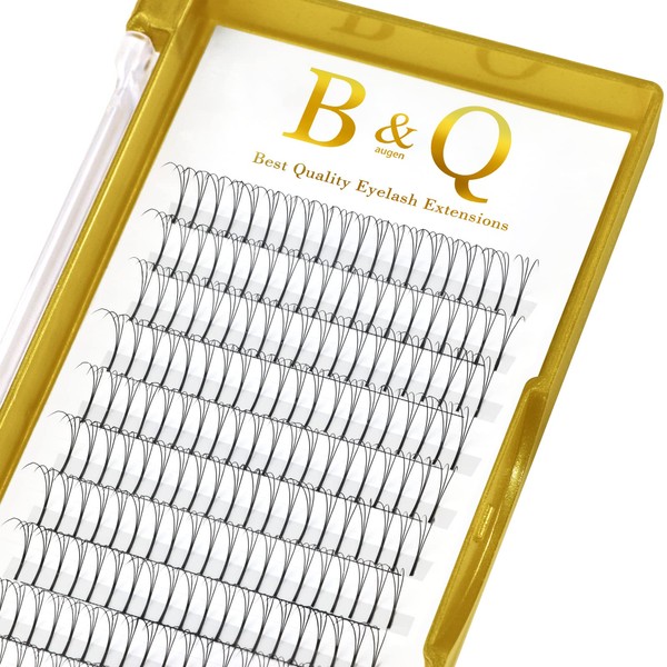 B&Qaugen Pre-made Eyelash Fans, 3D-C-0.10-15 Long Foot, Pre-made Fans, Eyelash