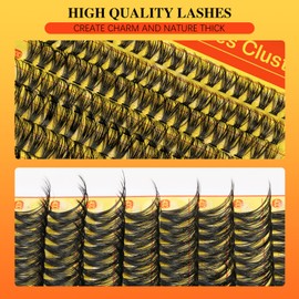 Glowvane Eyelashes Individual Kit 10-18mm, Cluster-Lashes Kit D Curl, Cluster Lashes with Lash Bond and Seal and Tweezers(40D V01)