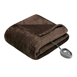 Beautyrest Heated Microlight to Berber Cozy Living Room Couch, Sofa, Bed, King, Chocolate