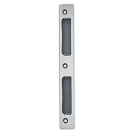 Premium Quality M4TEC ZB8 Shiny Stainless Steel Angle Strike Plate with Plastic Insert - Robust, Durable & Easy to Assemble - DIN R/L - Suitable for Single Door Interior & WC/Bathroom Locks