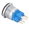 2Pcs DC3-6V 22mm 6-Pin Push Button Switch Stainless Steel Reset