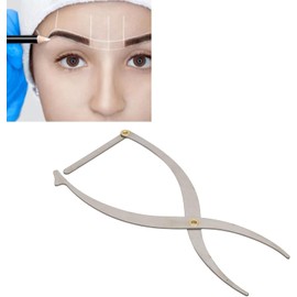 Regla para Cejas Microblading, Regla de Plantilla para Cejas con Proporción áurea, Posicionamiento de 3 Puntos, Reutilizable para Tatuaje de Labios para Salón (SILVER)