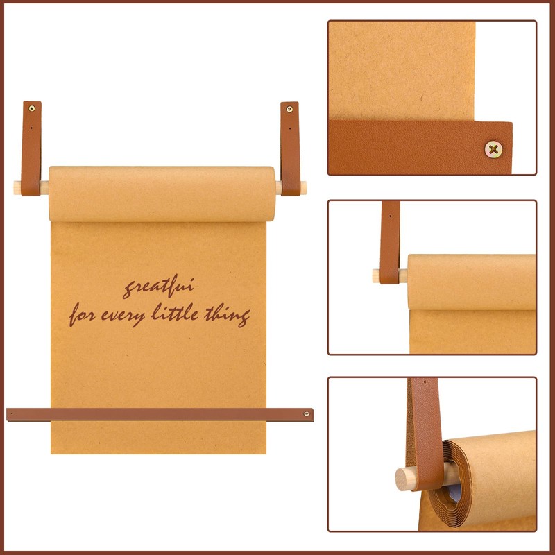 Lincia Wall-Mounted 17 Kraft Paper Roll Dispenser-Roller Kraft Paper Roll