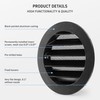 calimaero® WSGB Soffit Vents 4 inch Black Round Grille Vent