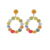 Boho Beaded Hoop Earrings for Women Trendy Boho Jewelry,Bohemian Flower