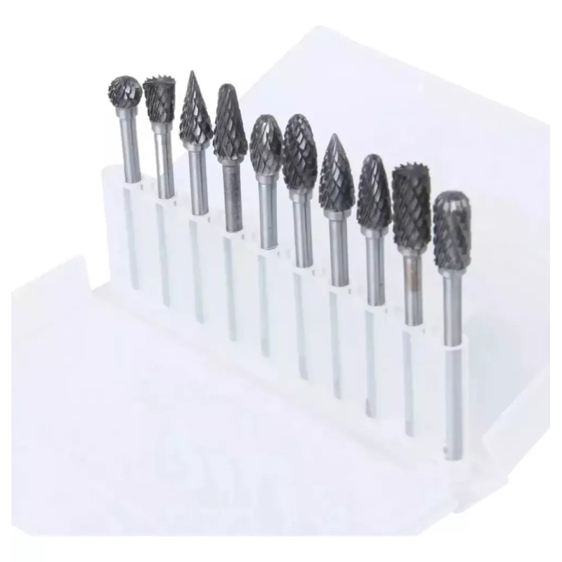 Veraly 10 Brocas Tungsteno Rebabas Rotativa Carburo 6mm