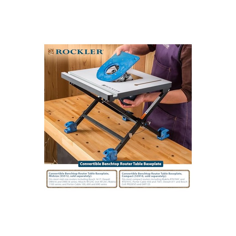Compact Router Insert Plate Kit for Convertible Benchtop Router Table