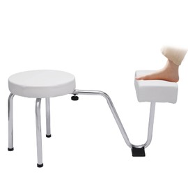 JUOPTGJ Pedicure Stool with Footrest, Height Adjustable Nail Pedicure Stool Leg Rest Stand,Pedicure Foot Equipment Seat for Spa Beauty Salon Studio Equipment Supplies,Pedicure Foot Rest (White)