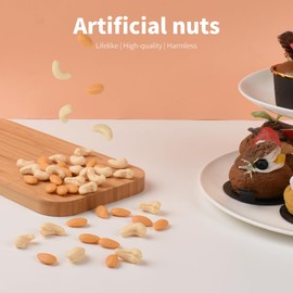 Hagao Fake Almond Cashew Nut Model for Home Decor Kitchen Table Pub Ornaments Painting Photography Prop Mini Size About 1inch 100 PCS