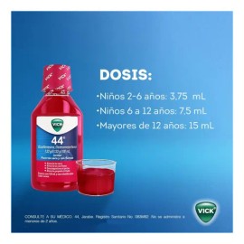 Jarabe 44 Para Tos Seca Y Con Flemas Sabor Cereza 240ml Vick
