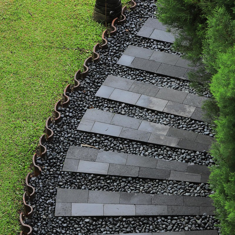 GASPRO 15lb Black River Rocks for Landscaping Outdoor, Polished Black