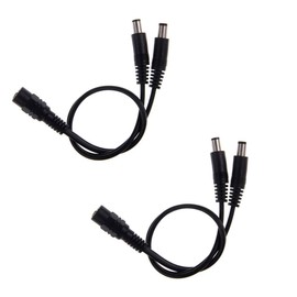 BronaGrand 2pcs DC Power 1 Female to 2 Male 5.1mm X 2.1mm DC Power Adapter Splitter Cable for CCTV Security Cameras LED Strip Light