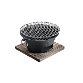 BBQ Charcoal Grill, cast iron charcoal grill,Hibachi Grill,Mini Charcoal Grill Camping Stove Portable Barbecue Stove, Stove for Indoor Outdoor Picnic BBQ Party,Home Picnic, Camping (10.2)