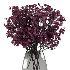 maoodoo Babys Breath 8 Bundle Real Touch Artificial Flowers Fake Silk Flower Gypsophila Wedding Party Decoration Home Decor(Burgundy)
