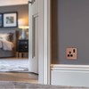 BG Electrical Single Switched Power Plug Wall Socket, Screwless Front