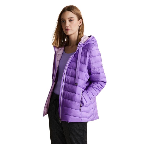 Street One Women's Short Quilted Jacket, Shiny Lilac