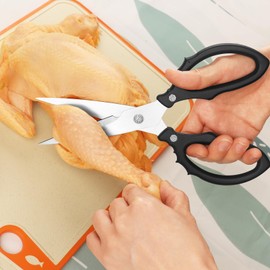 Frepxzlk Kitchen Shears, Scissors with Sharp Stainless Steel Blades, Dishwasher Safe, with Non-Slip Easy Grip Handles, for Home Paper Cutting, Kitchen Food Cutting, Set of 2