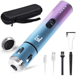 ZHENGHAI P1 Electric Herb and Spice Grinder. USB Rechargeable, Fast Grinding for Fresh Spices and Dry Flower Buds. Includes Portable Travel bag and Cleaning Brush Travel Set (Blue-Pink)