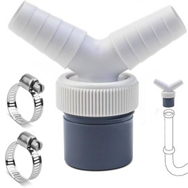 Dishwasher and Washing Machine Drain Adapter Double Connection Y with Outlet Double Connection Drain Adapter for Dishwasher for Pipe Diameter 40 mm and Input Diameter 18-24 mm Washing Machine