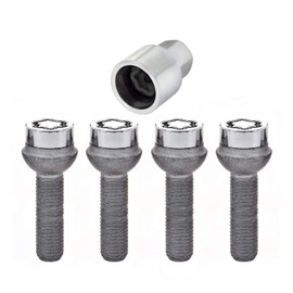McGard 28023 Chrome Bolt Style Radius Seat Bolt Locks, M12 x 1.5 Thread Size, Set of 4