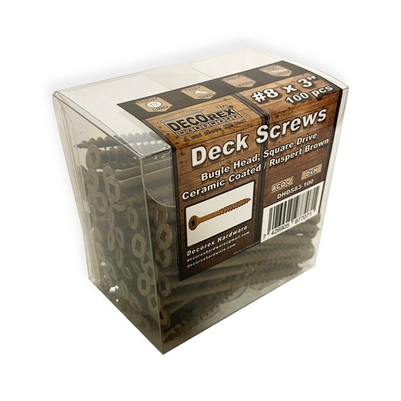 #8 x 3" Deck Screws | Square Drive | Bugle