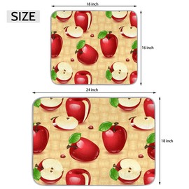 Red Apples Dish Drying Mat, Cute Drying Mat Absorbent Reversible Washable Dish Drainer Mats Heat Resistant Dish Drying Pad for Kitchen Counter, 18x24inch