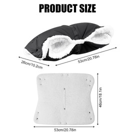 Flintronic Hand Warmer Pram, Black Pram Hand Warmer, Universal Size Hand Warmer for Prams, Pram Muff with Warm Flannel (Black)