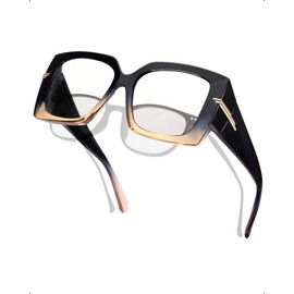 SIPHEW Computer Glasses for Blocking Blue Light Blue Light Filter Glasses without Prescription Gaming Glasses for Glasses Wearers, black brown