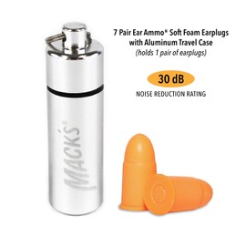 MACK'S 猟銃用 耳栓 Ammo 7ペア 容器付 オレンジ 30dB Item # 4794