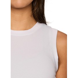 RBX Active Women's Workout Top Bubble Mesh Quick Drying Performance Training Gym Crewneck Tank Top for Women White S