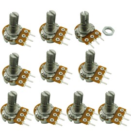 Ferwooh 10PCS B1M 1M Ohm Adjustment Single Linear Rotary Taper Potentiometer Shaft 15mm