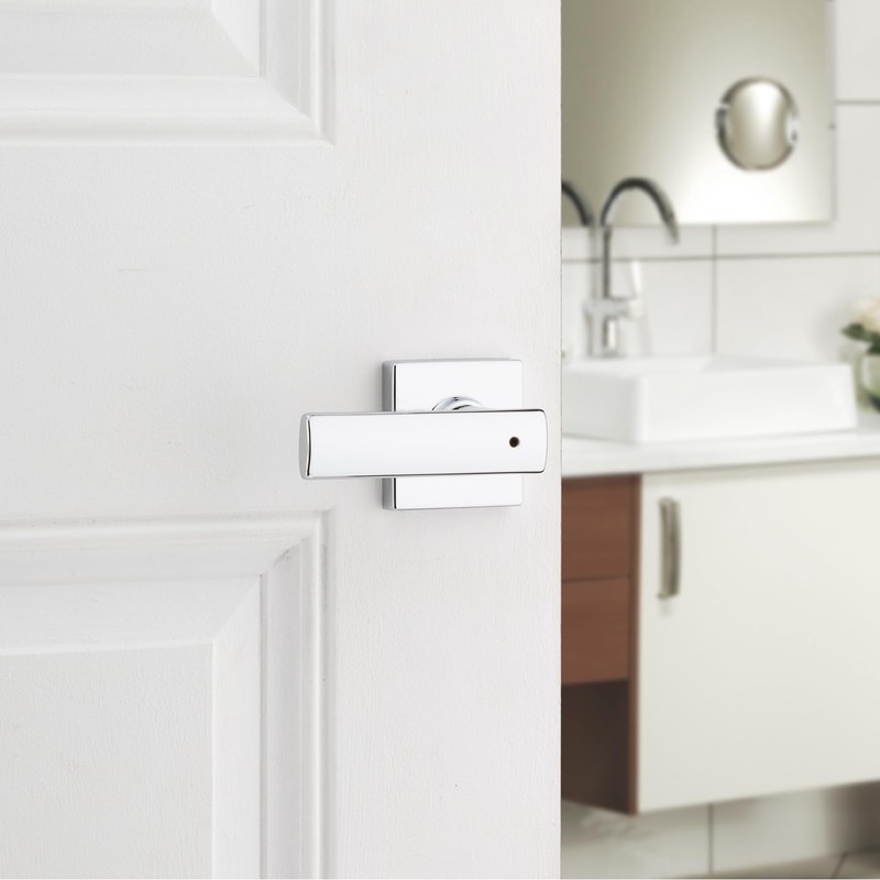 Kwikset Breton Interior Privacy Door Handle with Lock, Door Lever