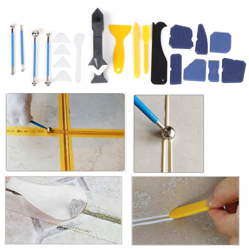 22Pcs/Set Plastic Sealant Spreader Glass Glue Caulking Scraper Sewing Beautify