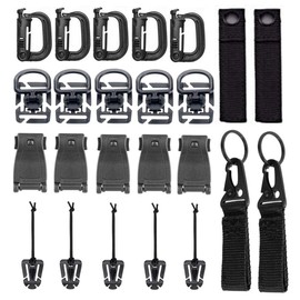 D-Ring Web Dominator Belt Loop Molle Compatible 360 Rotation Lightweight Belt Hook Keychain Carabiner Grim Lock Buckle for Outdoor Lock Hanging Out Pack (Set of 24)