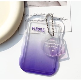 3 Inch Kpop Photocard Holder Gradient Acrylic Photo Card Holder Pendant Keychain