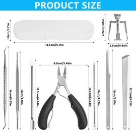 TYBYBB 9 Stück Eingewachsene Zehennägel Set Fusspflege Set Professionell Pediküre Set Zehennagel Korrektur Mit Aufbewahrungsbox, für Dicke und Eingewachsene Fußnäge