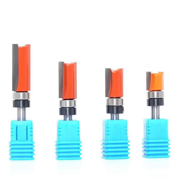 Sinoprotools 4Pcs 1/4 Inch Shank Flush Trim Pattern Router Bit