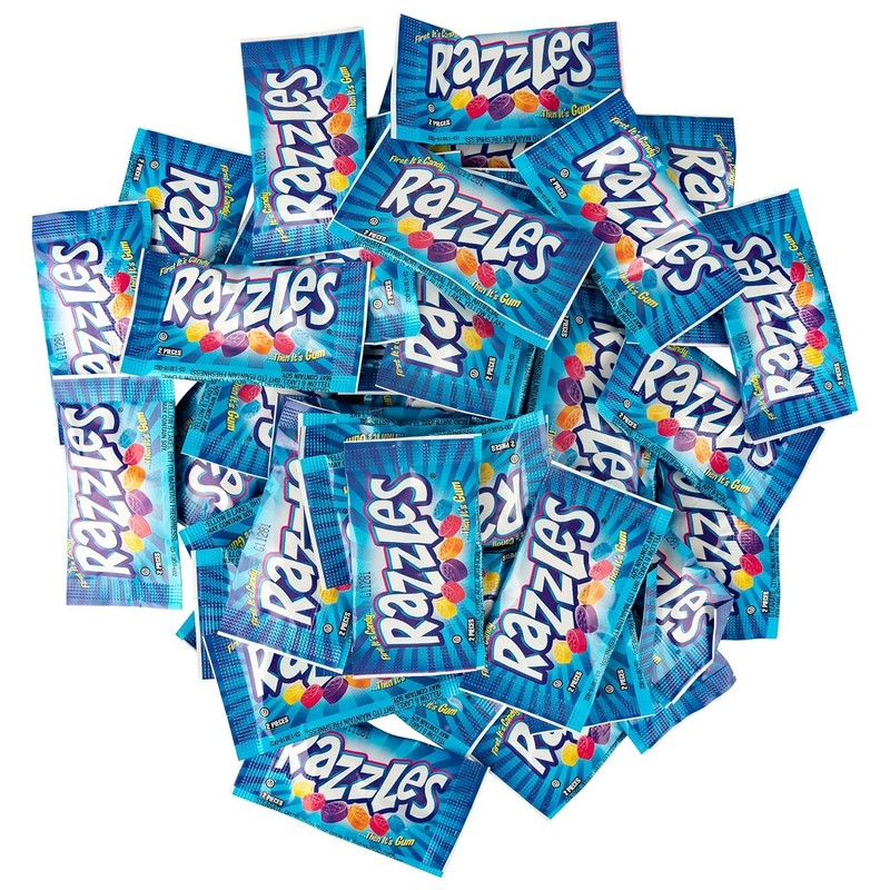 Razzles Candy Then Gum 1 lb - Tasty 2-piece Individually